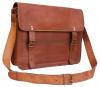 Scotchleather 14'' Genuine Leather Laptop Briefcase Messenger Bag Satchel Brown