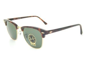 New Ray Ban Clubmaster RB3016 W0366 Tortoise/Arista/G-15 XLT 49mm Sunglasses