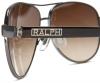 Ralph by Ralph Lauren Women's RA4004 Aviator Sunglasses, Grey,Grey Horn & Brown Gradient, 59 mm