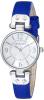 Anne Klein Women's 10/9443SVCB Silver-Tone and Cobalt Blue Leather Strap Watch