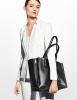 Kattee Women's Genuine Leather Double Zip Large Tote Shoulder Bag