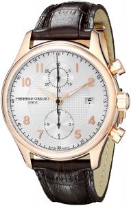 Frederique Constant Men's FC393RM5B4 Run About Rose Gold-Plated Stainless Steel Watch with Brown Leather Band