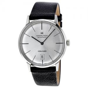 Hamilton Intra-Matic Silver Dial Leather Mens Watch H38455751