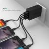 Sạc 4 cổng Aukey 30W / 6A USB Travel Wall Charger Adapter with AlPower Tech (Foldable Plug with 4 Ports) for Apple, Android and other USB Powered Mobile Devices - Black