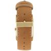 Peugeot Women's Gold-Tone Classic Brown Suede Leather Strap Watch