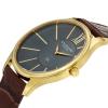 Stuhrling Original Men's 553.3335K54 Classic Cuvette SD 23k Yellow Gold-Plated Stainless Steel and Brown Leather Strap Watch