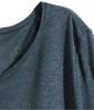 Long T-shirt in jersey with raw edges at neckline and hem Dark blue