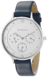 Skagen Women's SKW2309 Anita Stainless Steel Watch with Blue Leather Band
