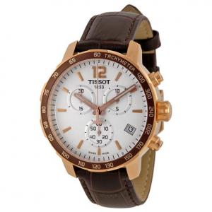 Đồng hồ Nam Tissot Quickster Chronograph White Dial Brown Leather Men's Watch TIST0954173603700 