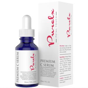 Vitamin C Serum for Your Face + 20% C Serum + Hyaluronic Acid - Purelx Premium C Serum with Vit C + Vit B + E + Ferulic Acid - Anti-aging Premium C Serum for Maximum Youthful Cell Regeneration for a Younger Look - Wrinkle, Face, Eye, Neck and Décol