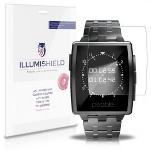 iLLumiShield - Pebble Steel Smartwatch Screen Protector Japanese Ultra Clear HD Film with Anti-Bubble and Anti-Fingerprint - High Quality (Invisible) LCD Shield - Lifetime Replacement Warranty - [3-Pack] OEM / Retail Packaging