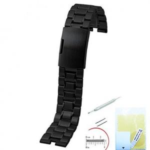 Ritche Stainless Watch Band Strap Replacement for Motorola Moto 360 Smartwatch Screen Protector Black