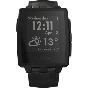 Pebble - Steel Smartwatch for Select iOS and Android Devices - Black