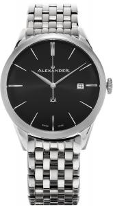 Alexander Heroic Sophisticate Black Dial Stainless Steel Bracelet Swiss Men's Watch A911B-03