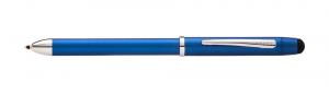 Cross Tech3+ Multifunction Pen with Stylus, Metallic Blue with Chrome Plated Appointments (AT0090-8)