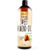 Sweet Almond Oil - Molivera Organics 16 oz. Premium, Grade A, Cold Pressed, 100% Pure Best Natural Oil for Hair, Skin, Scalp and Massage Carrier Oils - Perfect for DIY Hair,Skin & Acne products - Great for Aromatherapy - UV Resistant BPA free bottle -
