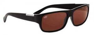 Serengeti Monte Sunglasses, Shiny Black with D Polarized Lens