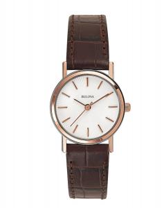 Bulova Women's 98V31 Stainless Steel Watch With Brown Leather Band