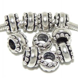 Pro Jewelry Ten (10) "Barrel" Charm Spacers for Snake Chain Charm Bracelets