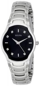 Bulova Women's 96P146 Diamond-Dial Watch in Silver Tone