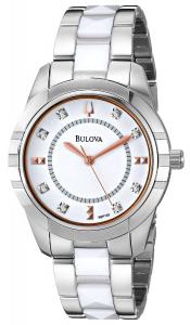 Bulova Women's 98P135 Diamond-Accented Dial Watch in Silver Tone