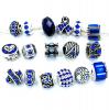 Pro Jewelry Ten (10) of Assorted Shades of Royal Blue Crystal Rhinestone Beads (Styles You Will Receive Are Shown in Picture Random 10 Beads Mix) Charms Spacers for Bracelets