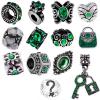 Timeline Trinketts Green Charm Bracelet Beads Fits Pandora Jewelry Rhinestone Birthstone Emerald