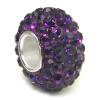 Sterling Silver Purple Crystal Ball Bead Charm