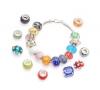 50 pc Lot Silver Lampwork Murano Glass European Mix Beads - Compatible with Most Major Charm Bracelets Such Chamilia, Troll, Biagi And More