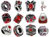 Timeline Trinketts Red Charm Bracelet Beads Fits Pandora Jewelry Rhinestone Birthstone Ruby