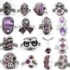 Ten (10) of Assorted Shades of Purple Crystal Rhinestone Beads February Bithstonecharms Spacers Charm Beads for Snake Chain Charm Bracelets