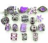 Ten Assorted Purple Crystal Rhinestone Bead Charms