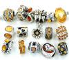 Ten (10) of Assorted Shades of Yellow Gold Crystal Rhinestone Beads (Styles You Will Receive Are Shown in Picture Random 10 Beads Mix) Charms Spacers