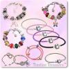 Timeline Trinketts Pink Charm Bracelet Beads Fits Pandora Jewelry Rhinestone Birthstone