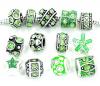 Pro Jewelry Ten (10) of Assorted August Peridot Green Crystal Rhinestone Beads (Styles You Will Receive Are Shown in Picture Random 10 Beads Mix) Charms Spacers for Bracelets