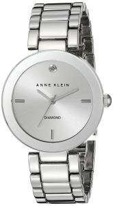 Anne Klein Women's AK/1363SVSV  Diamond Dial Silver-Tone Bracelet Watch