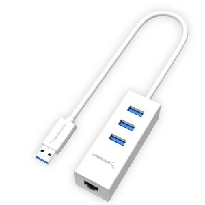 Sabrent 3-Port USB 3.0 and RJ45 10/100/1000 Gigabit Ethernet Port [Built-in 1ft USB 3.0 Cable] (HB-NTUW)
