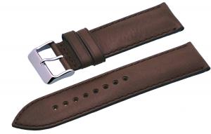 Italian Design #ITAL337 20mm Brown Padded Smooth Backing Genuine Leather Replacement Strap