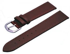 Italian Design #ITAL5064 20mm Brown Thin Flat Plain Genuine Leather Replacement Strap