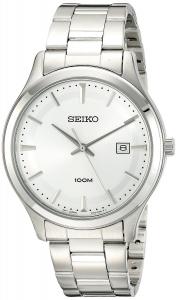 Seiko Men's SUR047 Stainless Steel Bracelet Watch with Silver-Tone Dial
