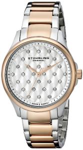Stuhrling Original Women's 567.03 Vogue Swiss Quartz Crystal Dial Two Tone Rose Watch