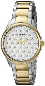 Stuhrling Original Women's 567.02 Vogue Swiss Quartz Crystal Dial Two Tone Gold Watch