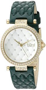 Burgi Women's BUR154 Round White Dial Three Hand Quartz Gold Tone Strap Watch