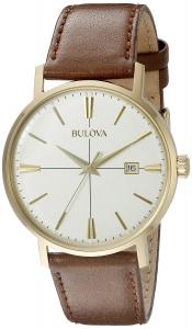 Bulova mens 97B151 20mm Leather Calfskin Brown Watch Bracelet
