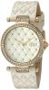 Burgi Women's BUR154 Gold-Tone Swarovski Crystal Watch With Quilted Band