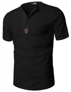 H2H Mens Casual Henley Slim fit Short Sleeve T-shirts