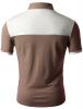 Doublju Mens back color blocked short sleeves polo shirts with pocket point