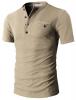 H2H Mens Casual Henley Slim Fit Short Sleeve Waffle Shirts With Bound Pocket