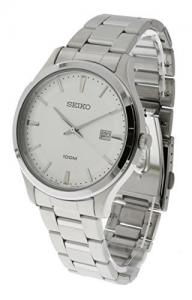 Seiko Men's SUR047 Silver-Toned Stainless-Steel White Dial Bracelet Watch