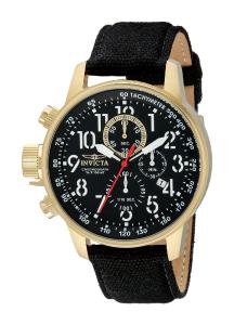 Invicta Men's 1515 I Force Collection 18k Gold Ion-Plated Watch with Black Cloth-Covered Band
